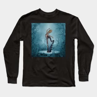 Music, wonderful fantasy harp with women Long Sleeve T-Shirt